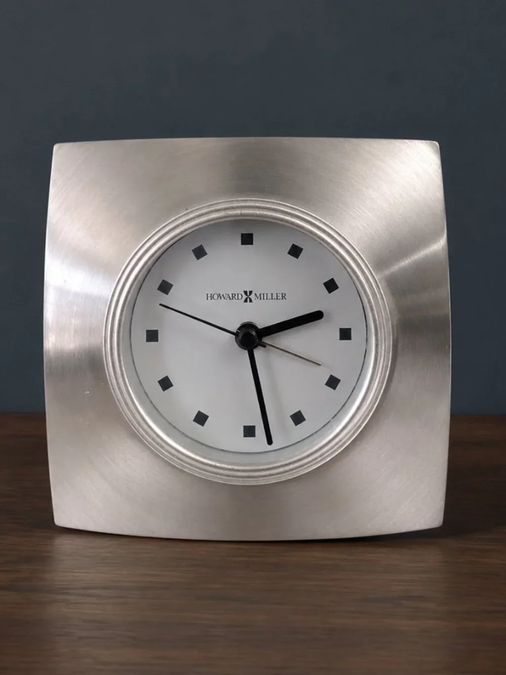 Howard Miller San Bernardino 645-420 Silver Modern Desk Alarm Clock Working